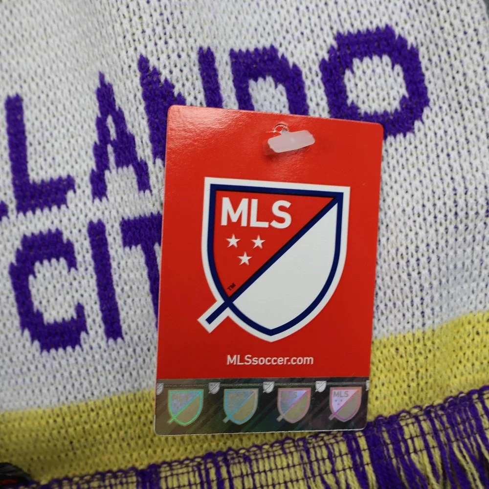 Orlando‎ City SC Scarf Mens One Size Purple Yellow MLS Soccer Made in England